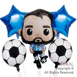 SET DE GLOBOS METALIZADO JUGADOR ARGENTINA X 5 UNIDADES